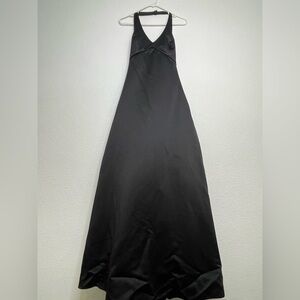 David's Bridal Dress gown formal sz 10 NWT Black Backless beaded F11207